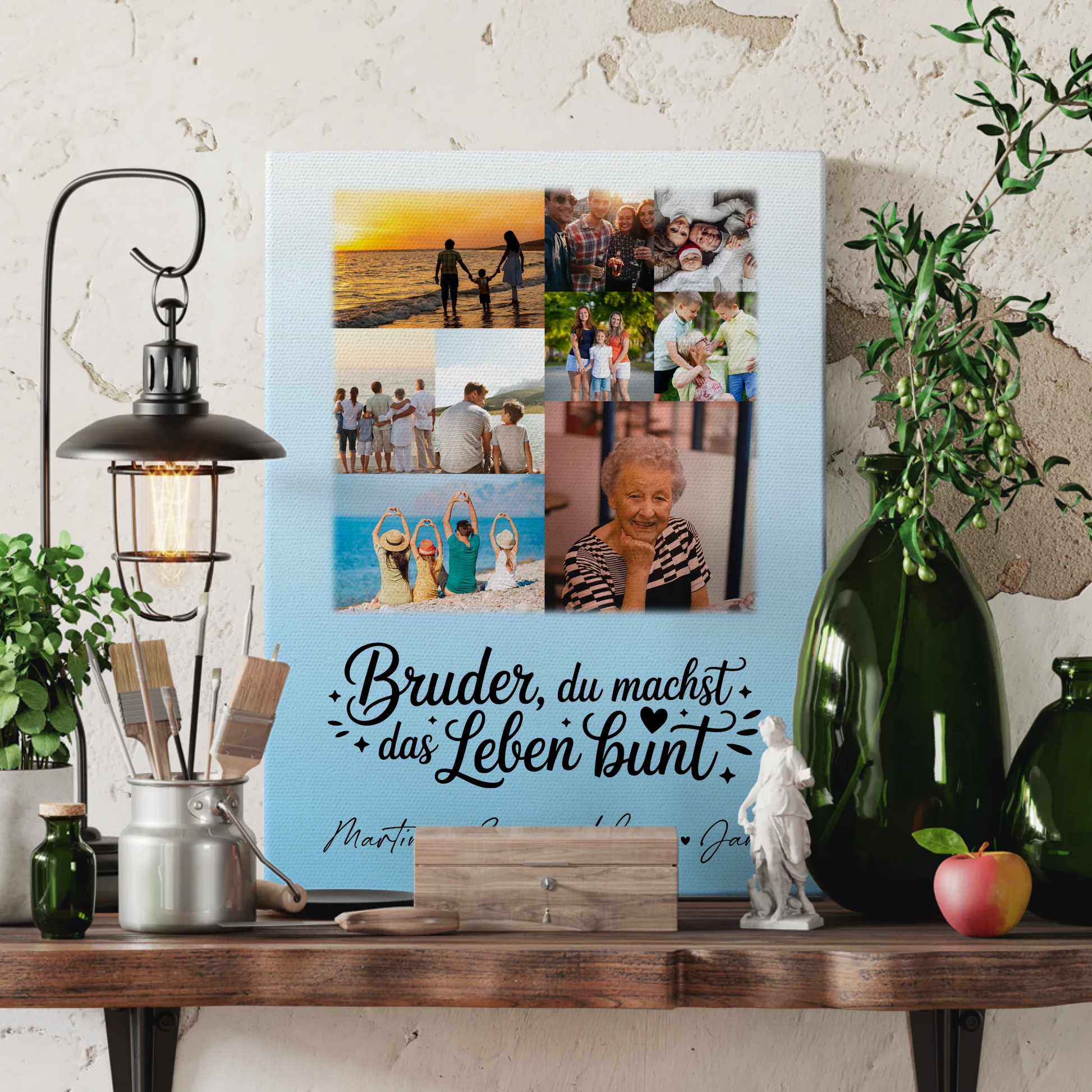 Leinwand Collagen Erstellen mit 9 Fotos Bruder du machst bunt personalisiertes Geschenk 3