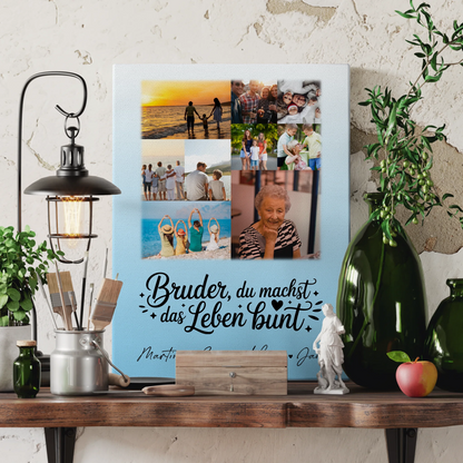Leinwand Collagen Erstellen mit 9 Fotos Bruder du machst bunt personalisiertes Geschenk 3