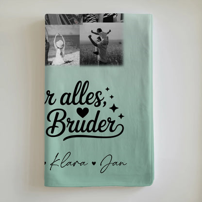 Decke Mit Namen 10 Fotos und Karte in der Mitte Beste Nichte Danke Für Alles Schwarz-Weiß Personalisiertes Geschenk 6