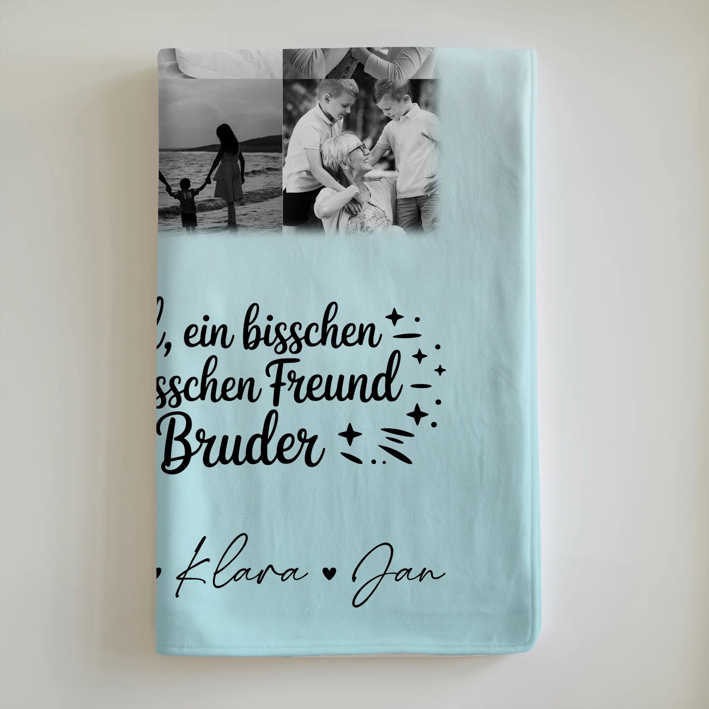 Personalisierte Kuscheldecke Mit Namen Und Motiv 11 Fotos Held Beschützer Freund mein Bruder Schwarz-Weiß 6
