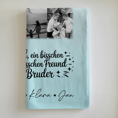 Personalisierte Kuscheldecke Mit Namen Und Motiv 11 Fotos Held Beschützer Freund mein Bruder Schwarz-Weiß 6