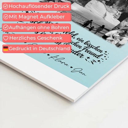 Personalisierbares Fotoboard Magnet Wandbild mit 11 Fotos Held Beschützer Freund mein Bruder Schwarz-Weiß 4