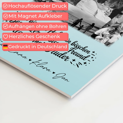 Personalisierbares Fotoboard Magnet Wandbild mit 11 Fotos Held Beschützer Freund mein Bruder Schwarz-Weiß 10