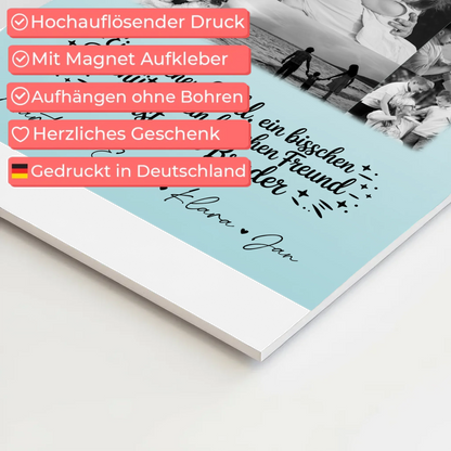 Personalisierbares Fotoboard Magnet Wandbild mit 11 Fotos Held Beschützer Freund mein Bruder Schwarz-Weiß