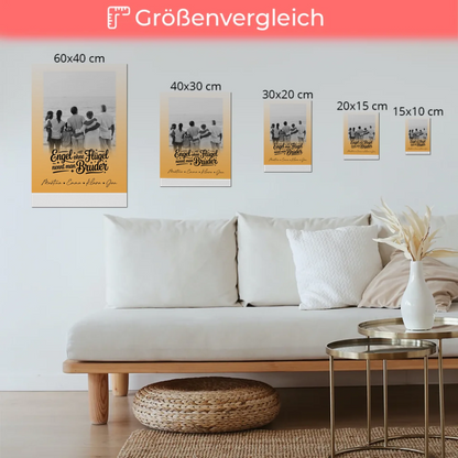 Magnetisches Fotoboard mit 1 Foto Bruder ist ein Engel Schwarz-Weiß Personalisiertes Geschenk 6