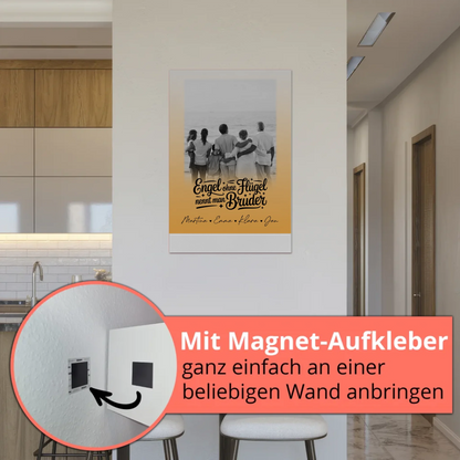 Magnetisches Fotoboard mit 1 Foto Bruder ist ein Engel Schwarz-Weiß Personalisiertes Geschenk 5