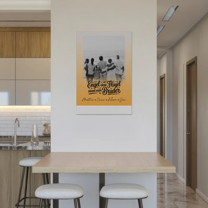 Magnetisches Fotoboard mit 1 Foto Bruder ist ein Engel Schwarz-Weiß Personalisiertes Geschenk 2