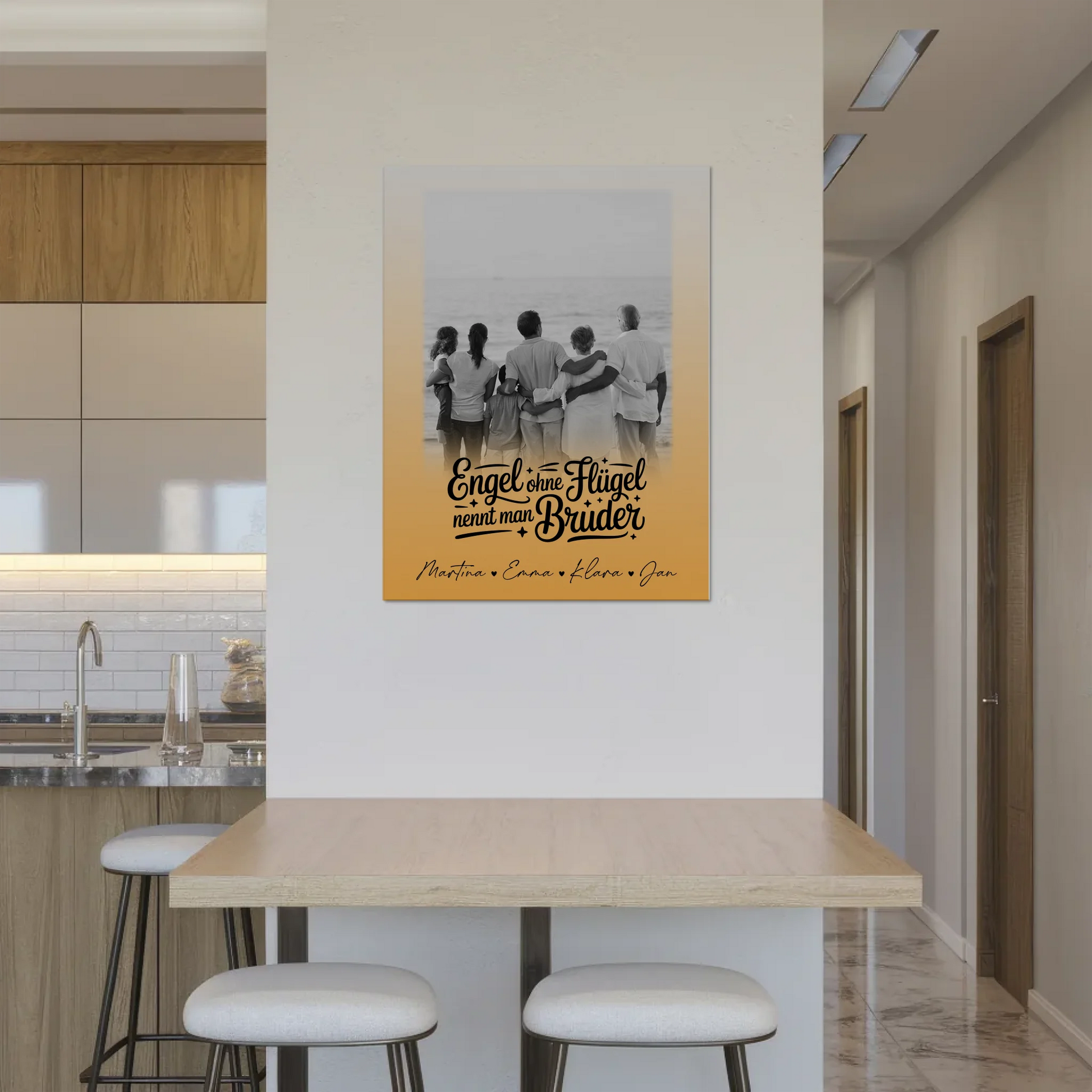 Magnetisches Fotoboard mit 1 Foto Bruder ist ein Engel Schwarz-Weiß Personalisiertes Geschenk 8