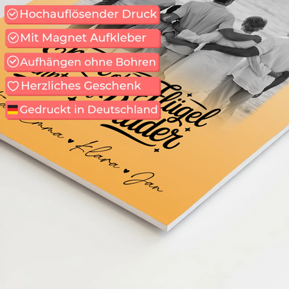 Magnetisches Fotoboard mit 1 Foto Bruder ist ein Engel Schwarz-Weiß Personalisiertes Geschenk 10