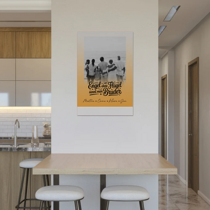 Magnetisches Fotoboard mit 1 Foto Bruder ist ein Engel Schwarz-Weiß Personalisiertes Geschenk