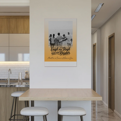 Magnetisches Fotoboard mit 1 Foto Bruder ist ein Engel Schwarz-Weiß Personalisiertes Geschenk