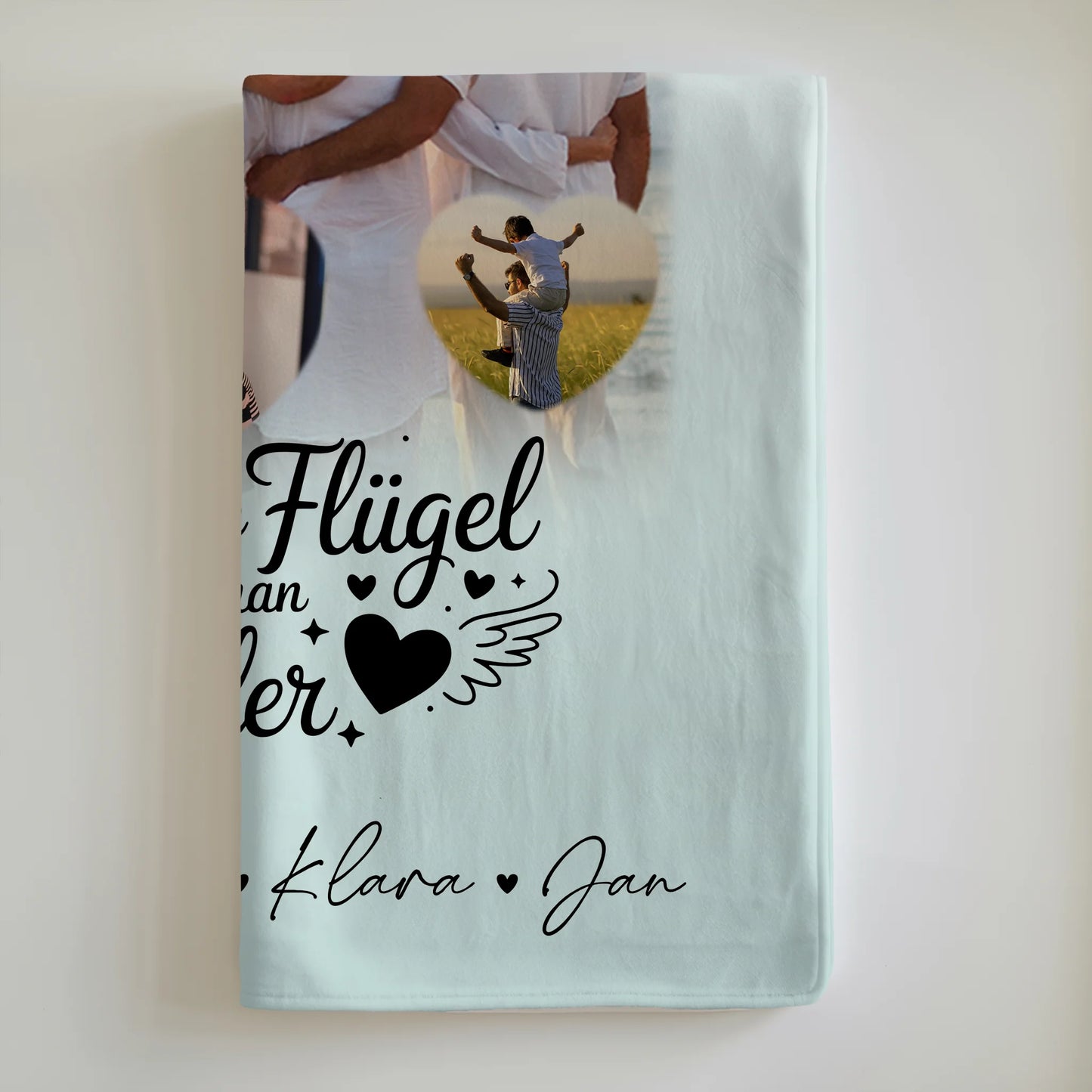 Personalisierte Decke Mit Namen 1 Foto und 3 Kleine Herz Fotos Bruder ist ein Engel 6