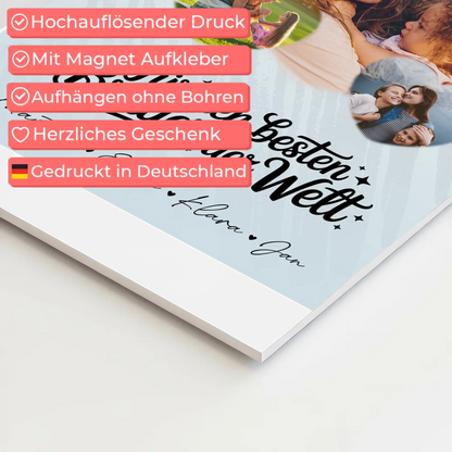 Magnetposter Fotoboard mit 3 Herz Fotos Für den besten Bruder der Welt personalisiertes Geschenk 4