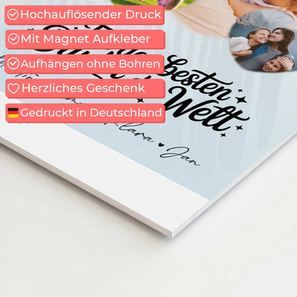 Magnetposter Fotoboard mit 3 Herz Fotos Für den besten Bruder der Welt personalisiertes Geschenk