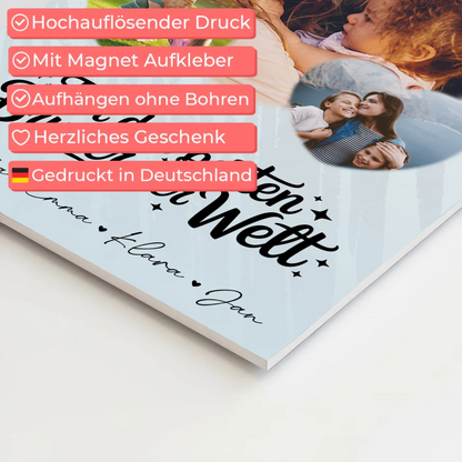 Magnetposter Fotoboard mit 3 Herz Fotos Für den besten Bruder der Welt personalisiertes Geschenk