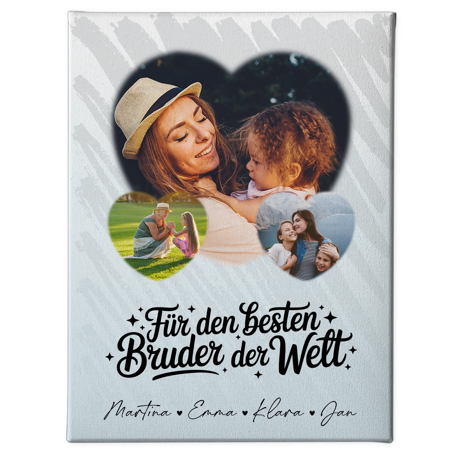 Personalisierte Fotocollage Großes Bild aus Vielen Kleinen mit 3 Herz Fotos Für den besten Bruder der Welt 1