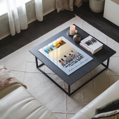 Personalisierte Foto Acrylglas Wanddekoration mit 3 Fotos Du bist für mich die Welt