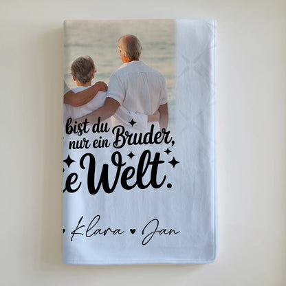 Decke Mit Namen 3 Fotos Du bist für mich die Welt personalisiertes Geschenk 6