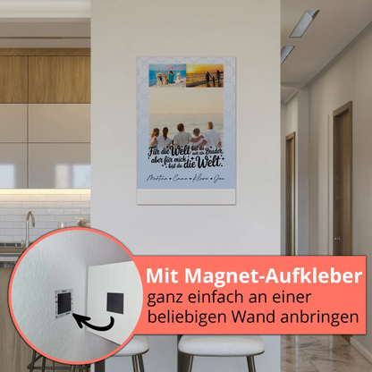 Personalisiertes Fotoboard Poster Magnetisch mit 3 Fotos Du bist für mich die Welt 5