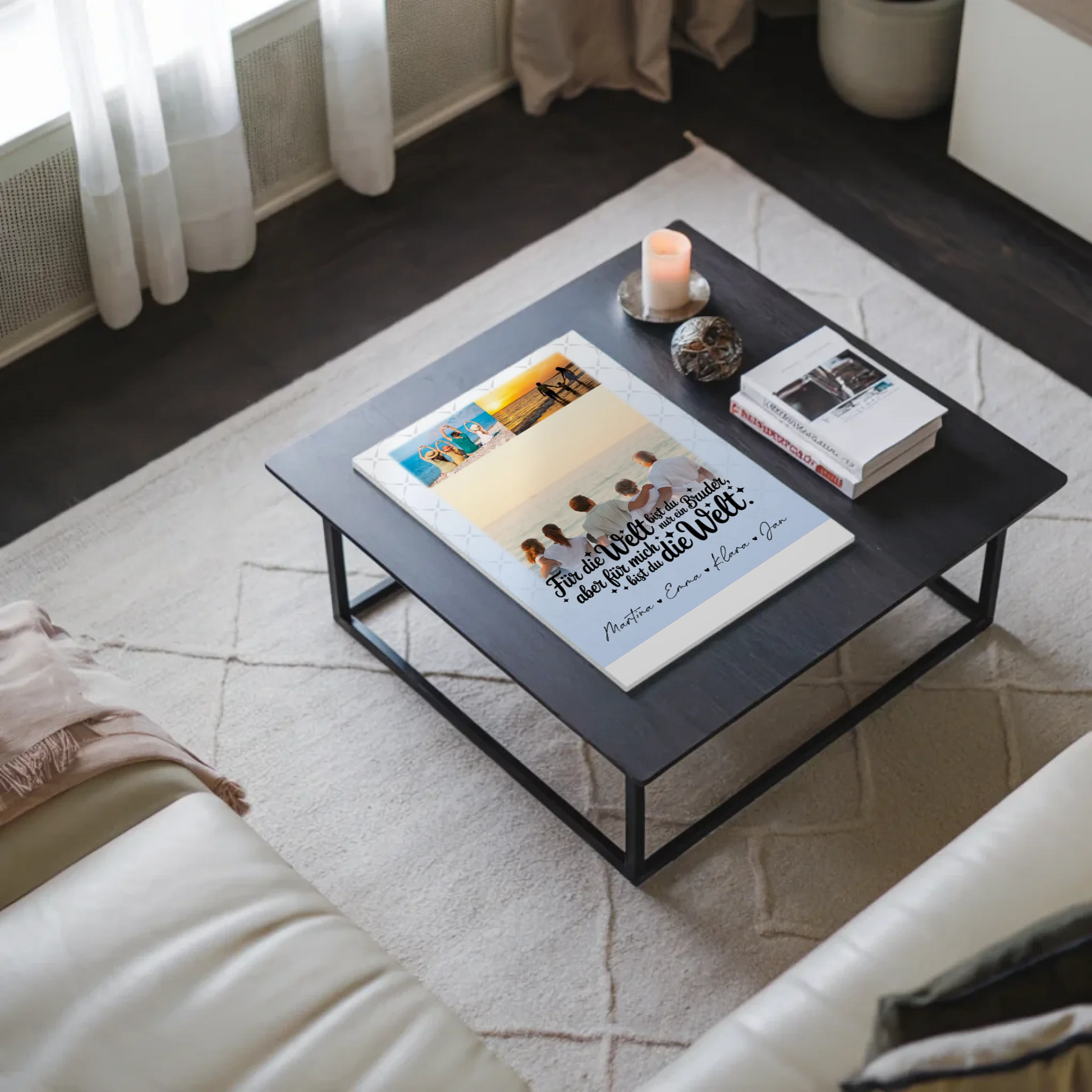 Personalisiertes Fotoboard Poster Magnetisch mit 3 Fotos Du bist für mich die Welt 3