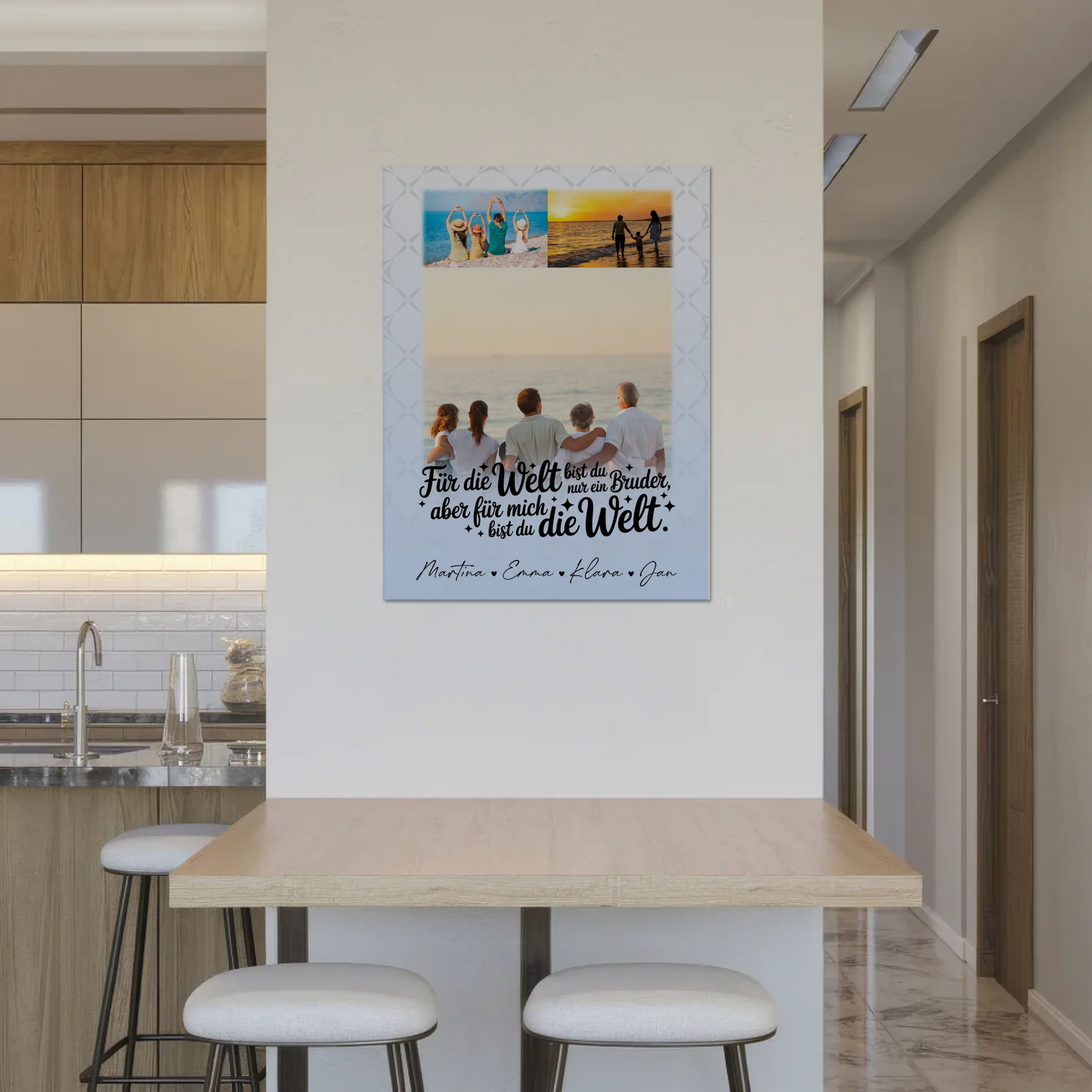 Personalisiertes Fotoboard Poster Magnetisch mit 3 Fotos Du bist für mich die Welt 8