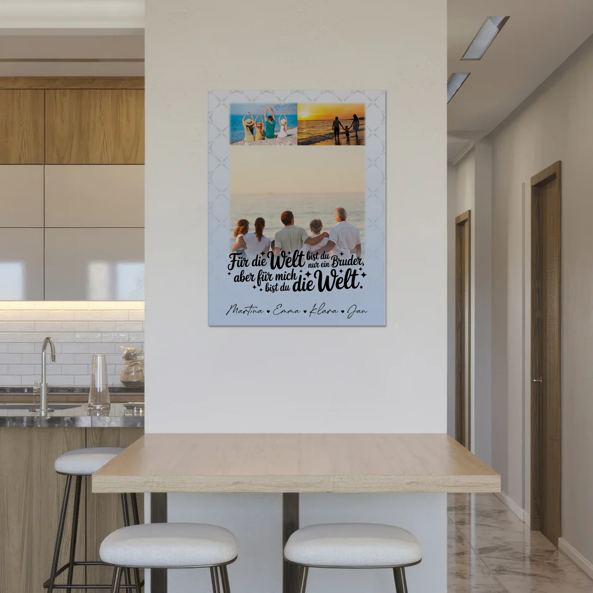 Personalisiertes Fotoboard Poster Magnetisch mit 3 Fotos Du bist für mich die Welt 8