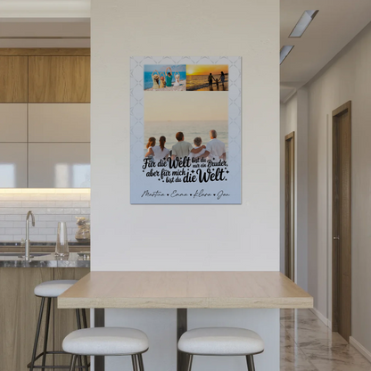 Personalisiertes Fotoboard Poster Magnetisch mit 3 Fotos Du bist für mich die Welt 8