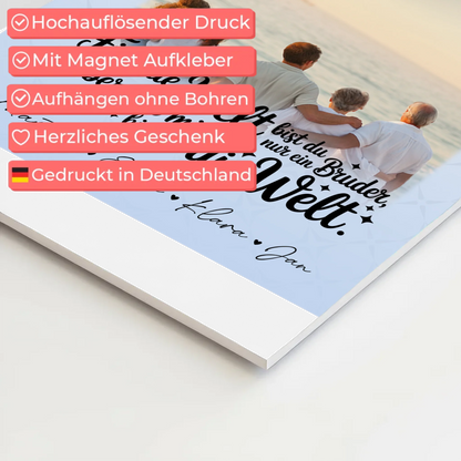 Personalisiertes Fotoboard Poster Magnetisch mit 3 Fotos Du bist für mich die Welt 4