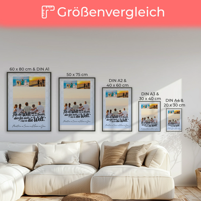 Bruder Poster Personalisiert mit 3 Fotos Du bist für mich die Welt Geschenk