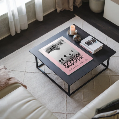 Personalisierter Fotoboard Magnet Poster mit 3 Fotos und Herzmotiv für Bruder Schwarz-Weiß