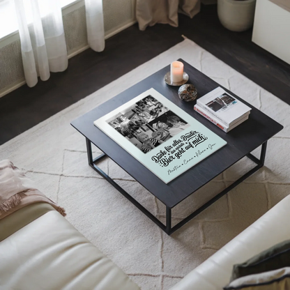 Personalisierbares Fotoboard Poster Magnetisch mit 8 Fotos und Herz Motiv Danke Bruder Bier geht auf mich Schwarz-Weiß Geschenk 9