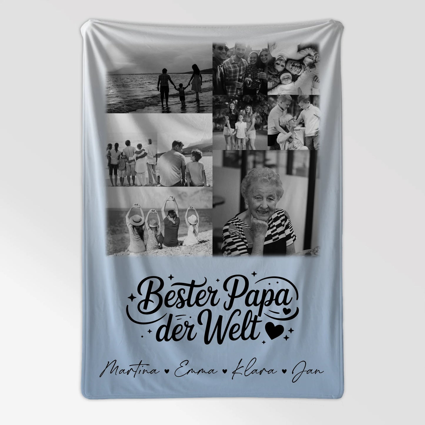 Personalisierte Kuscheldecke Mit Namen 9 Fotos Bester Papa Der Welt Schwarz-Weiß 7