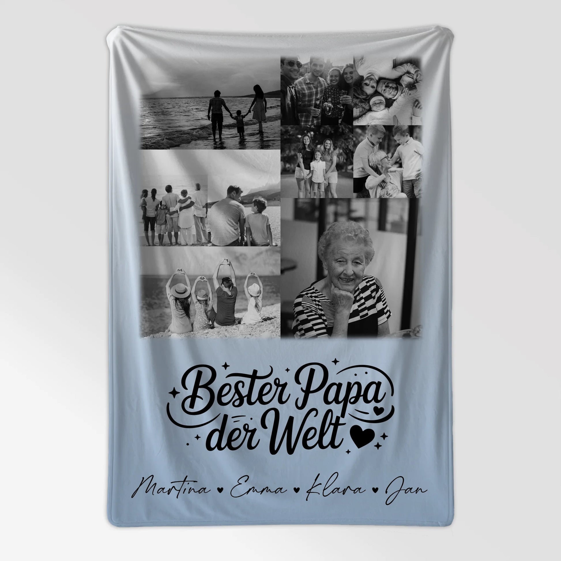 Personalisierte Kuscheldecke Mit Namen 9 Fotos Bester Papa Der Welt Schwarz-Weiß 7