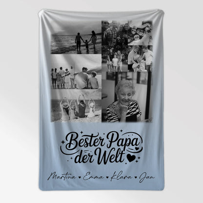 Personalisierte Kuscheldecke Mit Namen 9 Fotos Bester Papa Der Welt Schwarz-Weiß 7