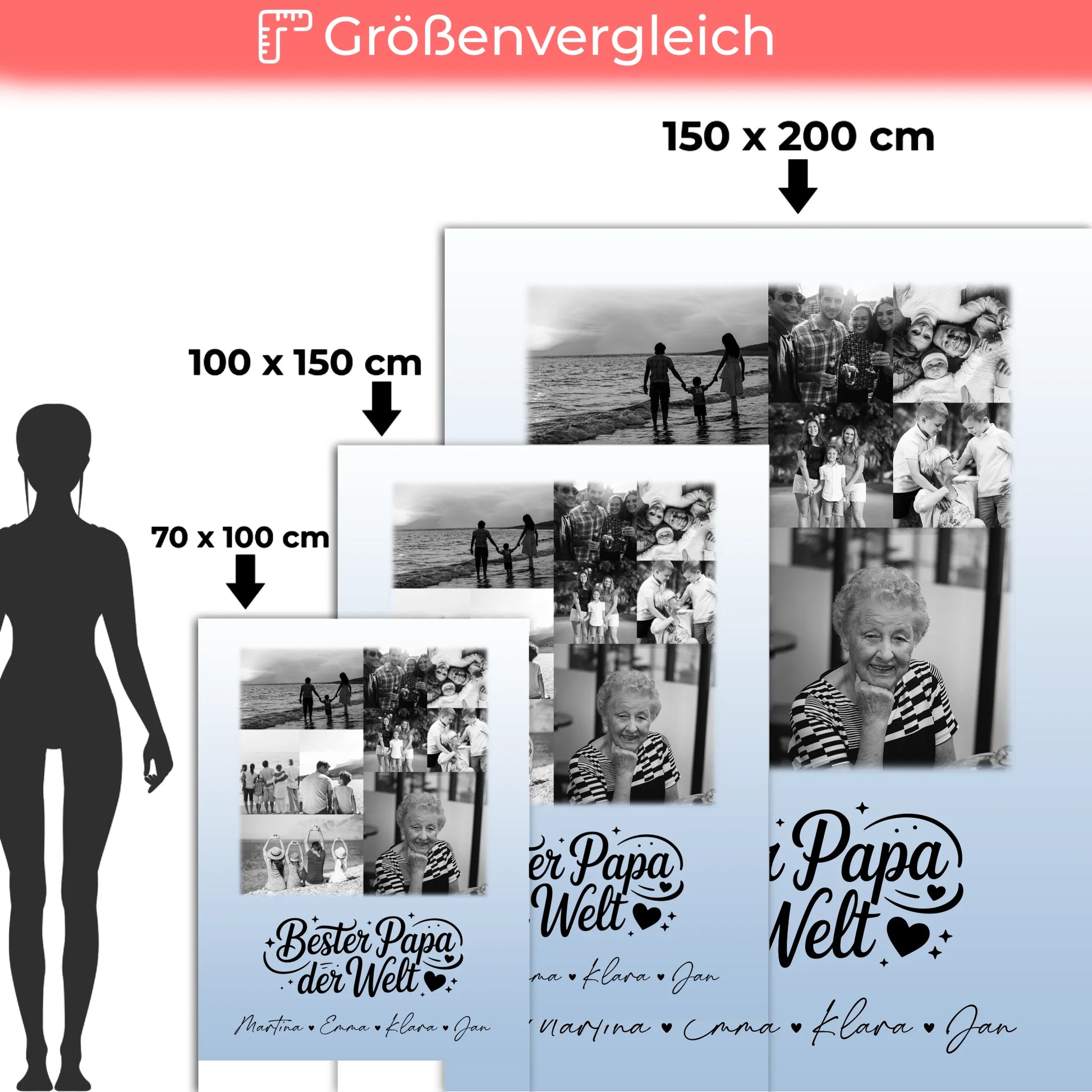 Personalisierte Kuscheldecke Mit Namen 9 Fotos Bester Papa Der Welt Schwarz-Weiß 5