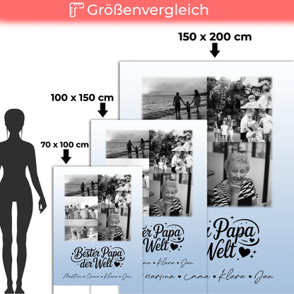 Personalisierte Kuscheldecke Mit Namen 9 Fotos Bester Papa Der Welt Schwarz-Weiß 5