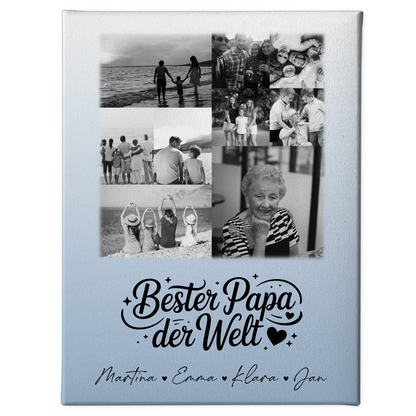 Wandbild Fotocollage 9 Fotos Schwarz-Weiß Bester Papa Der Welt personalisiertes Geschenk 1