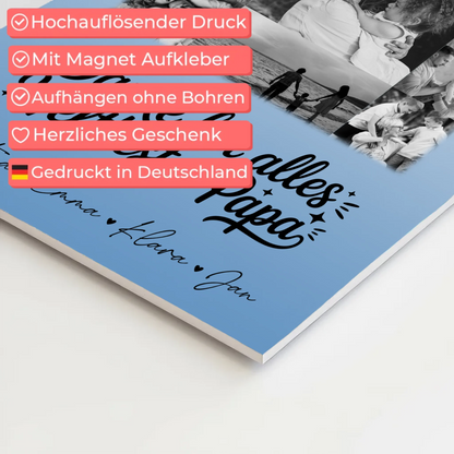 Magnetposter Fotoboard mit 11 Fotos Schwarz-Weiß Bester Schwiegerpapa Danke personalisiertes Geschenk 10