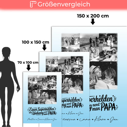 Decke Mit Namen 8 Fotos und 1 Herz Foto Bruder ist mein Held Schwarz-Weiß 5