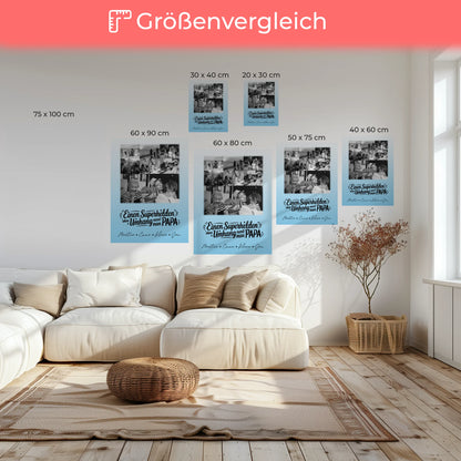 Personalisierte Leinwand Bild mit 8 Fotos und 1 Herz Foto Bruder ist mein Held Schwarz-Weiß 6