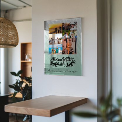 Personalisierte Foto Acrylglas 9 Fotos Für den besten Papa der Welt