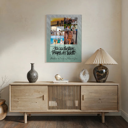 Personalisierte Foto Acrylglas 9 Fotos Für den besten Papa der Welt