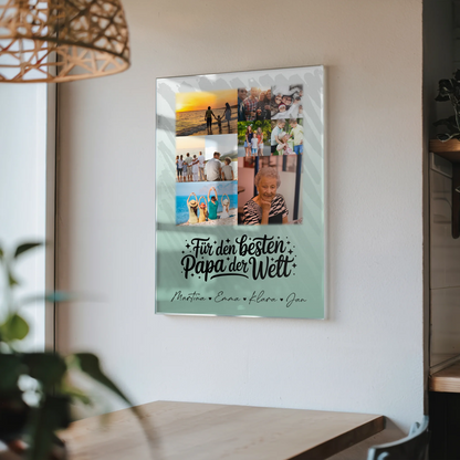 Personalisierte Foto Acrylglas 9 Fotos Für den besten Papa der Welt