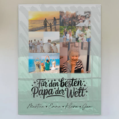 Personalisierte Foto Acrylglas 9 Fotos Für den besten Papa der Welt