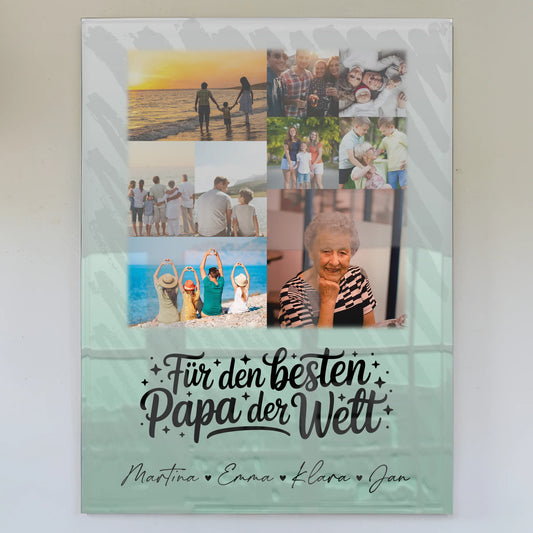 Personalisierte Foto Acrylglas 9 Fotos Für den besten Papa der Welt