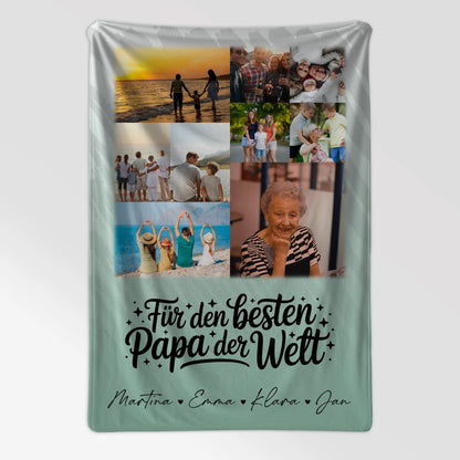 Decke Mit Namen 9 Fotos Für den besten Papa der Welt personalisiertes Geschenk 7