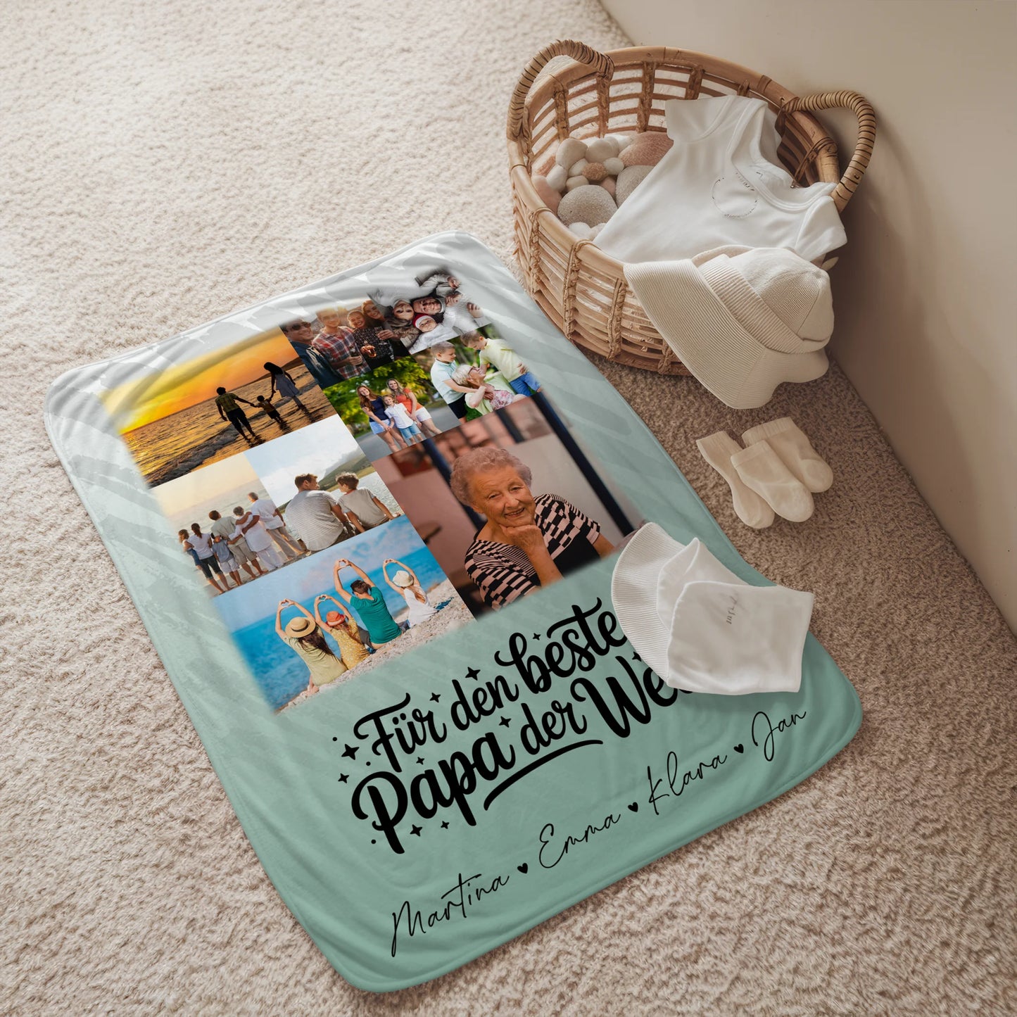 Decke Mit Namen 9 Fotos Für den besten Papa der Welt personalisiertes Geschenk 2