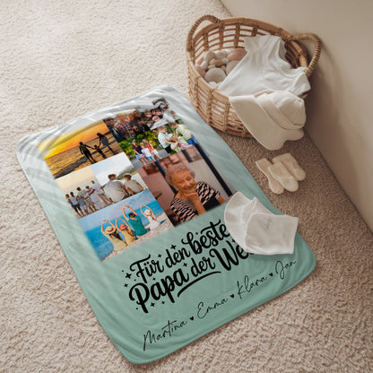 Decke Mit Namen 9 Fotos Für den besten Papa der Welt personalisiertes Geschenk 2