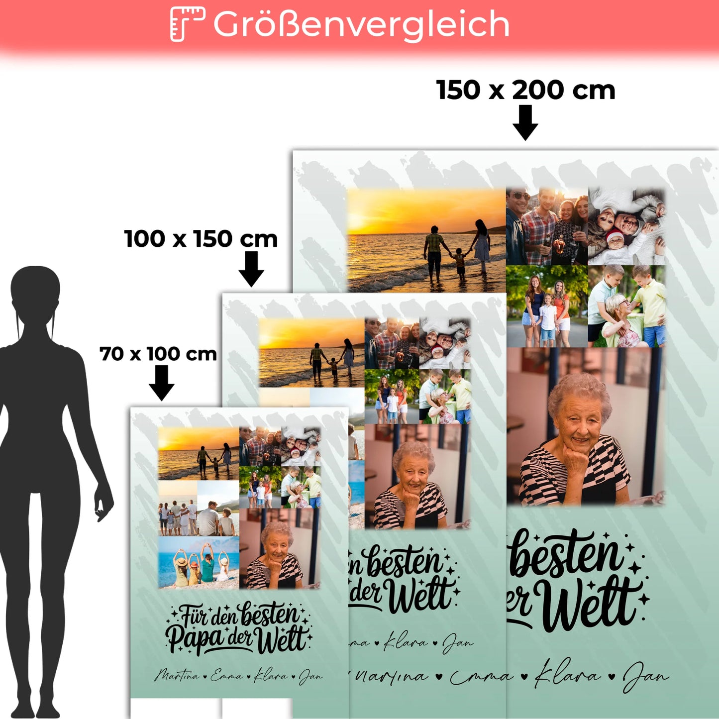 Decke Mit Namen 9 Fotos Für den besten Papa der Welt personalisiertes Geschenk 5