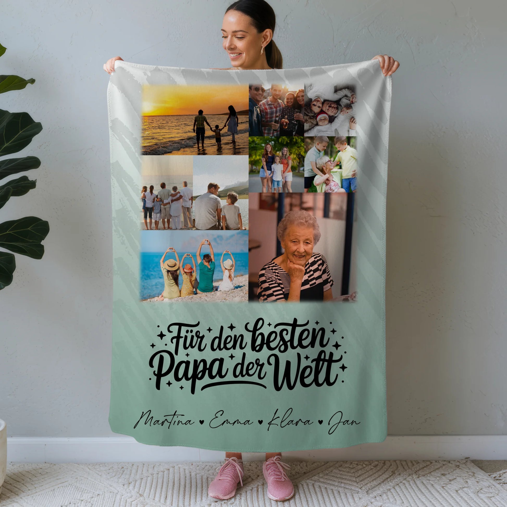 Decke Mit Namen 9 Fotos Für den besten Papa der Welt personalisiertes Geschenk 1